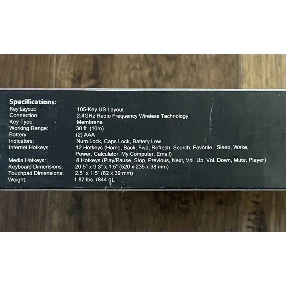 New Adesso Tru-Form 4500 Wireless Ergonomic Touchpad Keyboard WKB-4500UB
